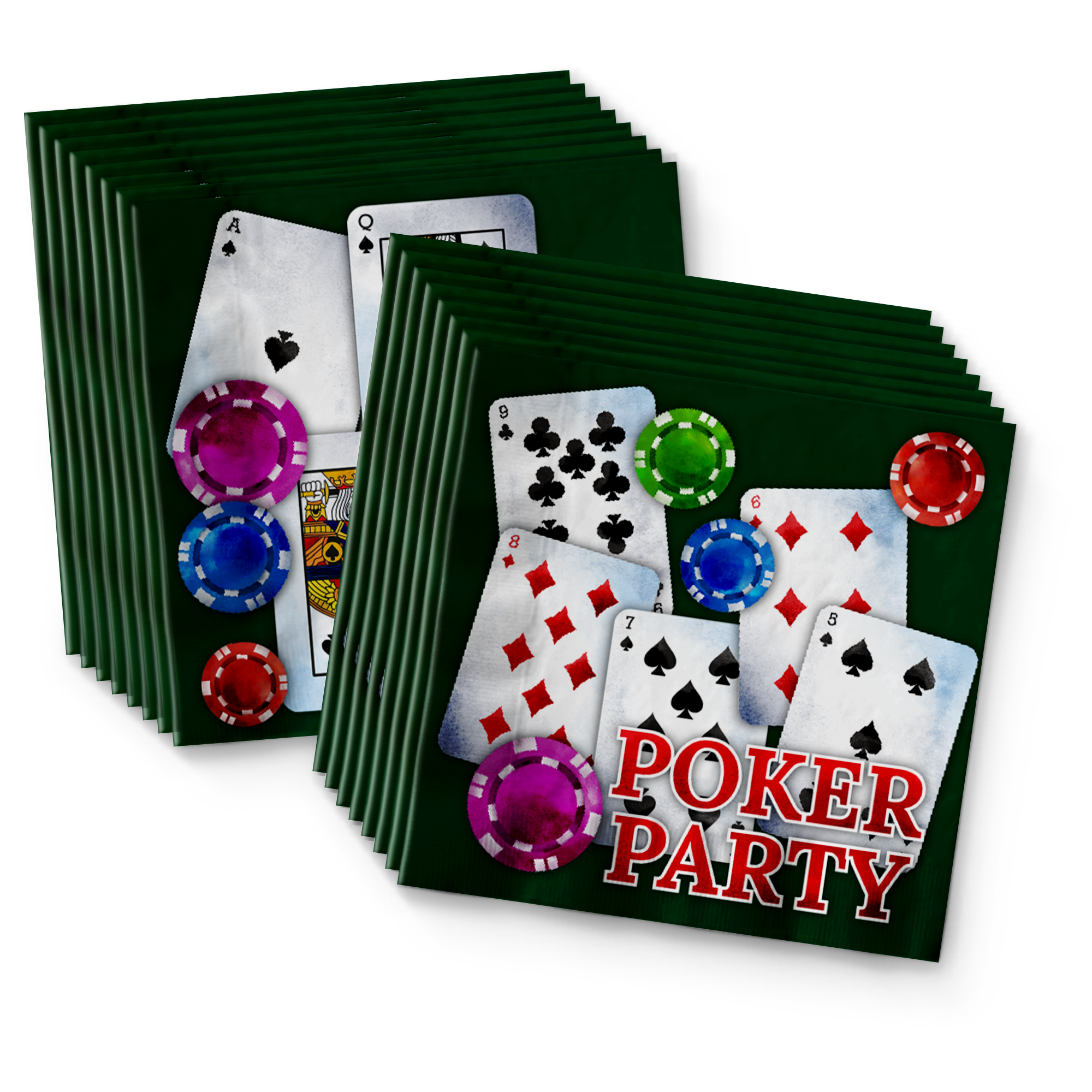 Birthday Galore Poker Party Tableware Kit For 16 Guests
