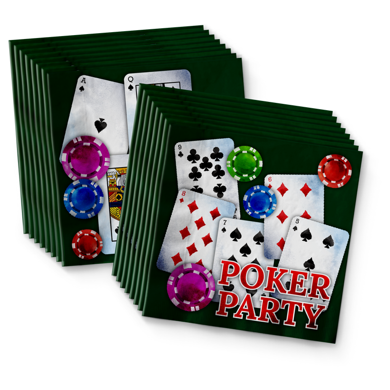 Birthday Galore Poker Party Tableware Kit For 16 Guests