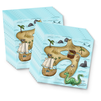 Pirate Treasure Map Birthday Party Tableware Kit For 16 Guests - BirthdayGalore.com