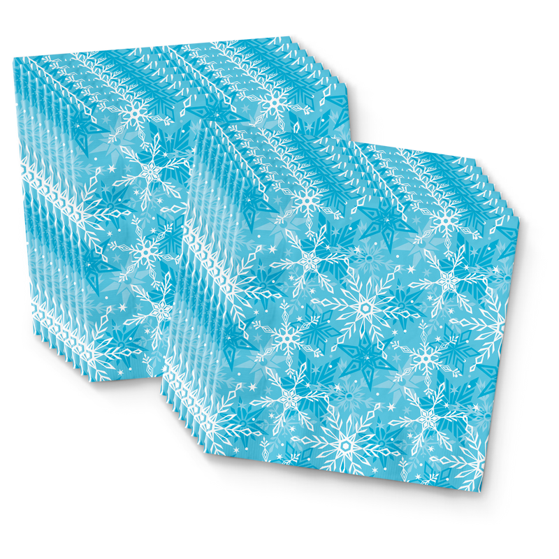 Snowflake Birthday Party Tableware Kit For 16 Guests - BirthdayGalore.com