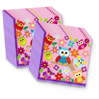 Patchwork Owl Birthday Party Tableware Kit For 16 Guests - BirthdayGalore.com