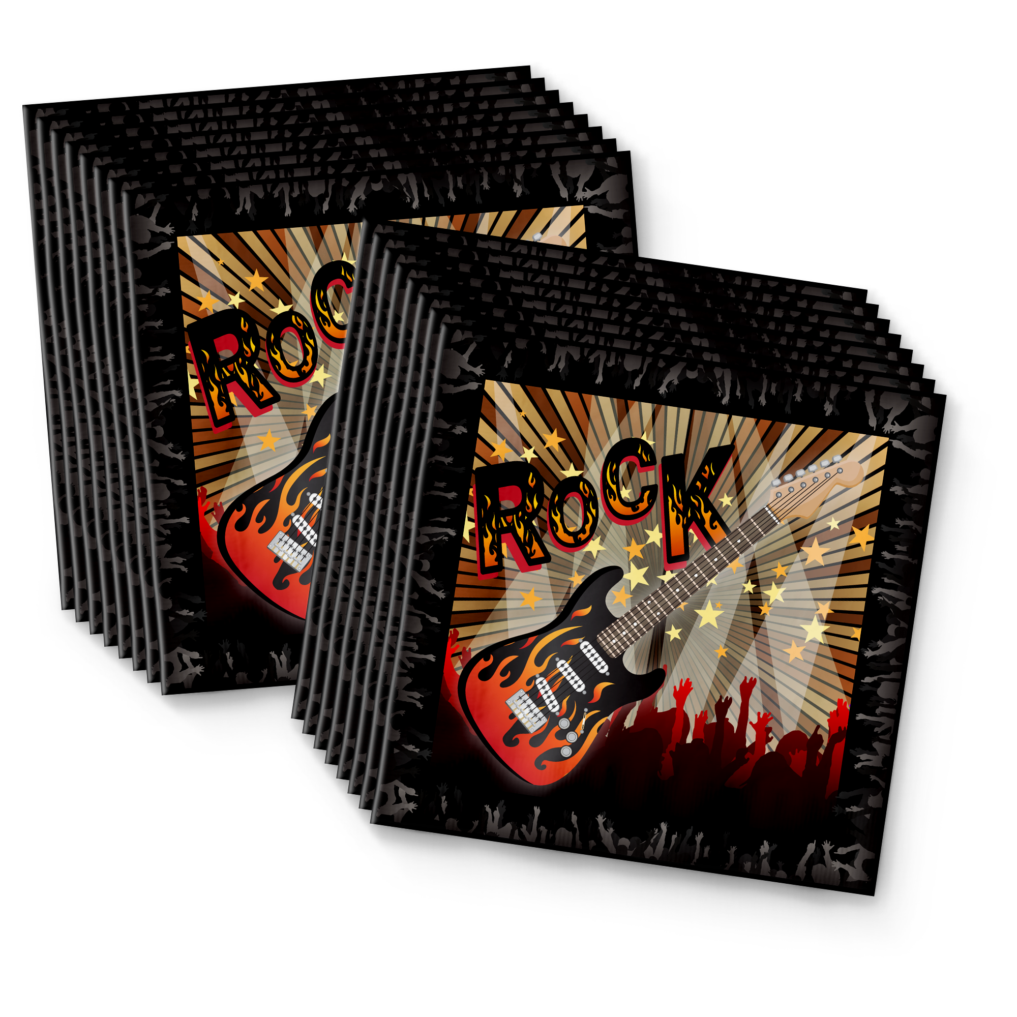Rock Star Guitar Birthday Party Tableware Kit For 16 Guests - BirthdayGalore.com
