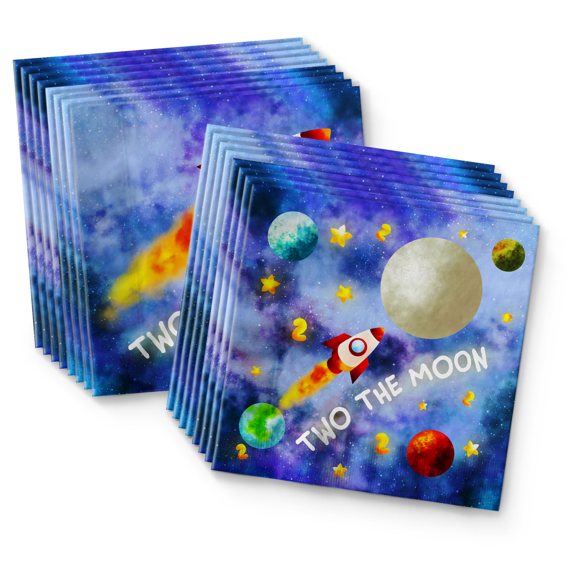 Two The Moon 2nd Birthday Party Tableware Kit For 16 Guests