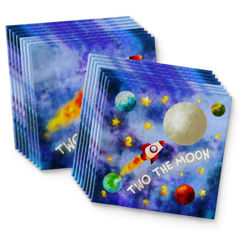 Two The Moon 2nd Birthday Party Tableware Kit For 16 Guests