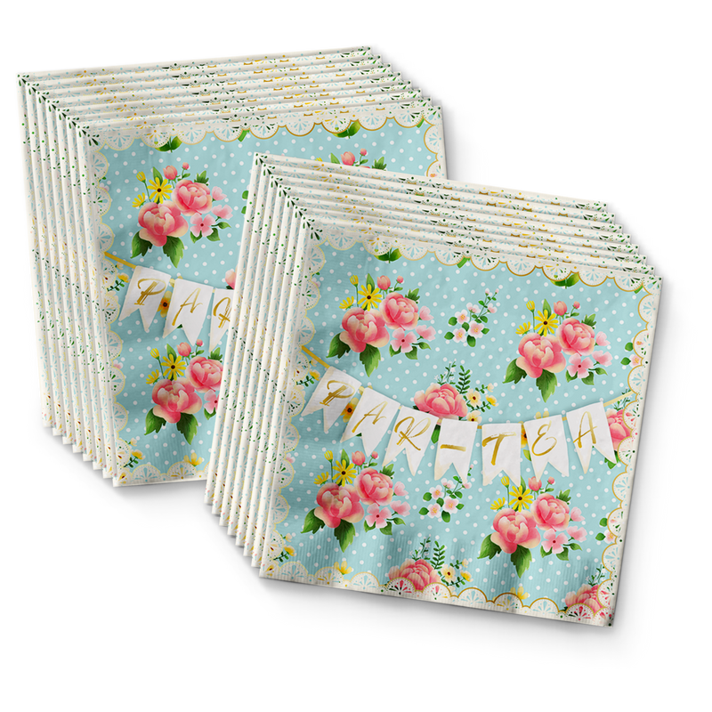 Par-Tea (Tea Party) Birthday Party Tableware Kit For 16 Guests