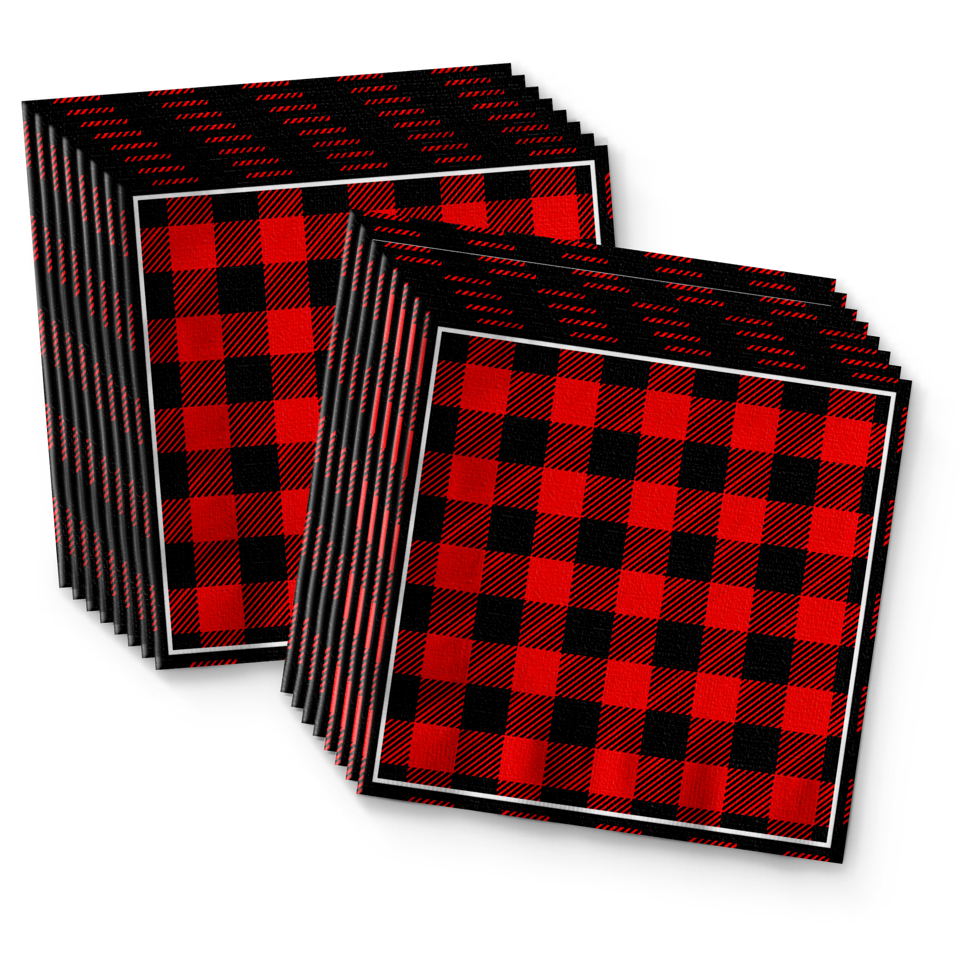 Buffalo Plaid Birthday Party Tableware Kit For 16 Guests