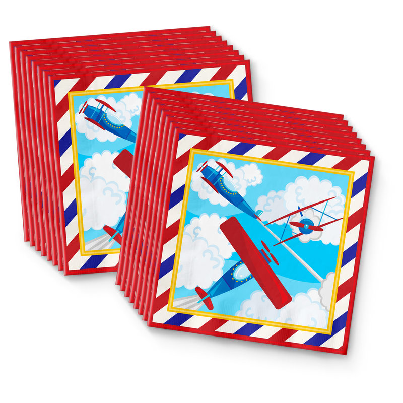 Airplane Birthday Party Tableware Kit For 16 Guests - BirthdayGalore.com