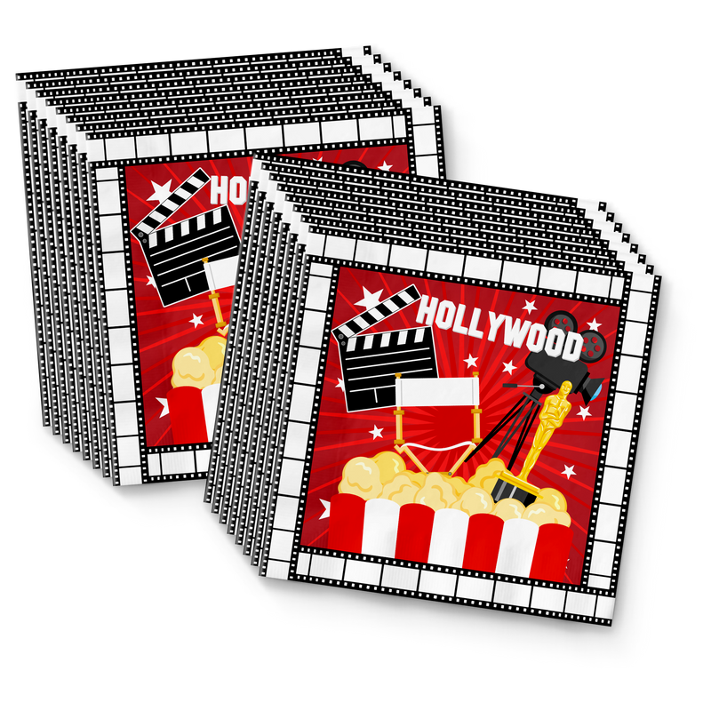 Hollywood Birthday Party Tableware Kit For 16 Guests - BirthdayGalore.com