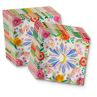 Floral Bunny Rabbit Birthday Party Tableware Kit For 16 Guests