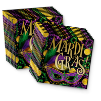 Mardi Gras Birthday Party Tableware Kit For 16 Guests