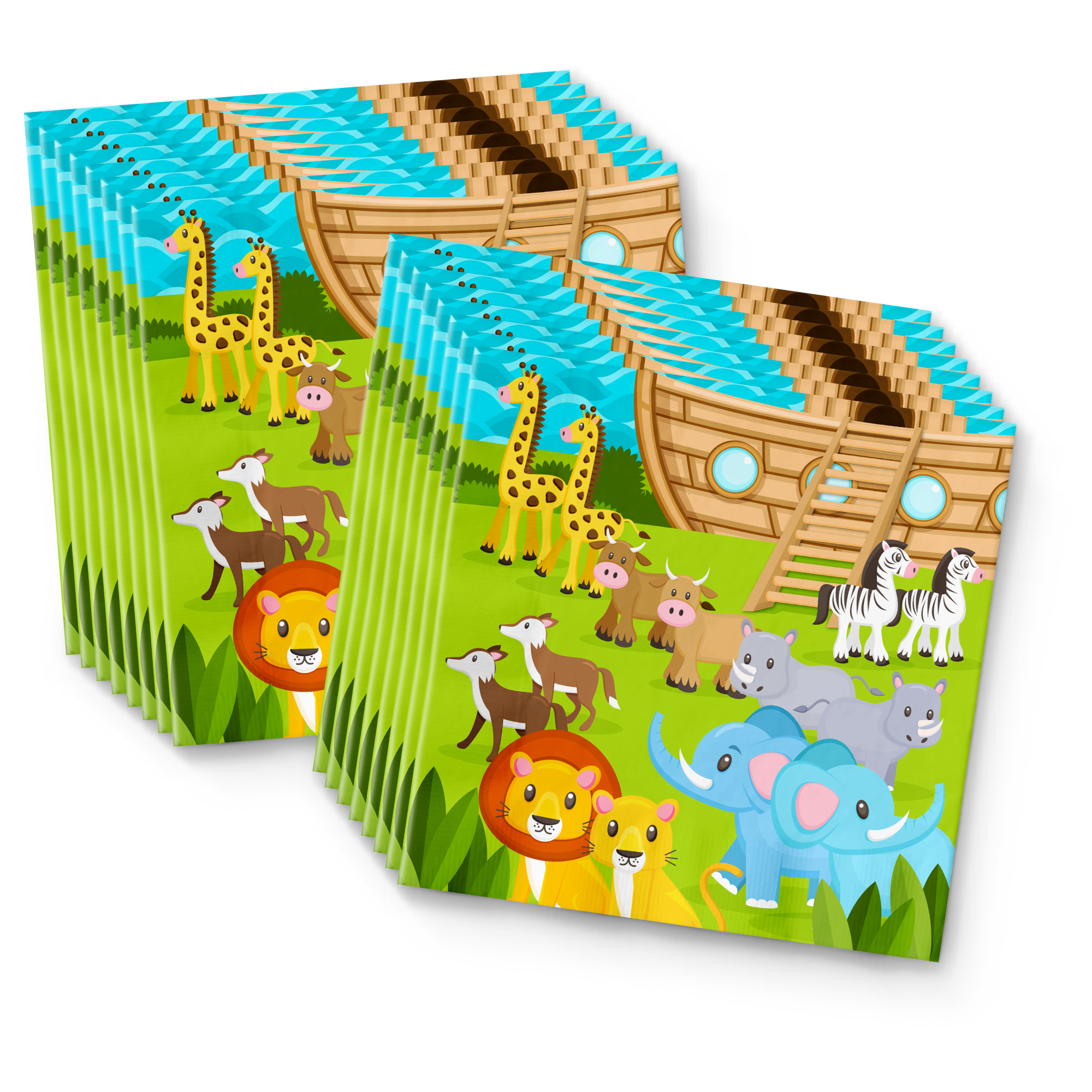 Noahs Ark Birthday Party Tableware Kit For 16 Guests - BirthdayGalore.com