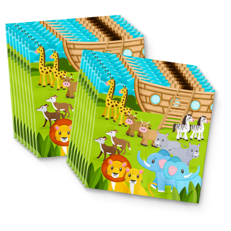 Noahs Ark Birthday Party Tableware Kit For 16 Guests - BirthdayGalore.com