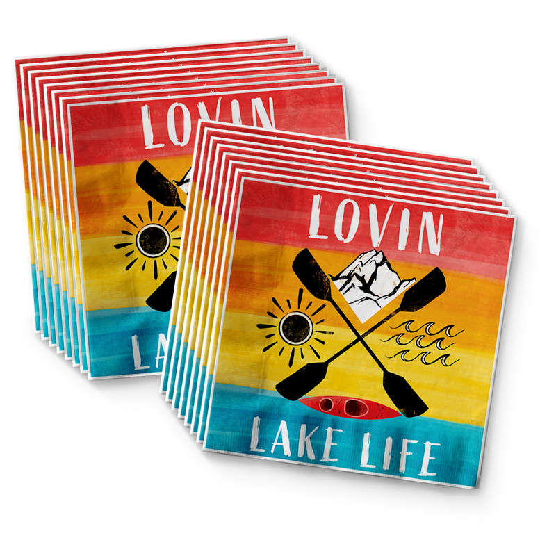 Lake Life Birthday Party Tableware Kit For 16 Guests