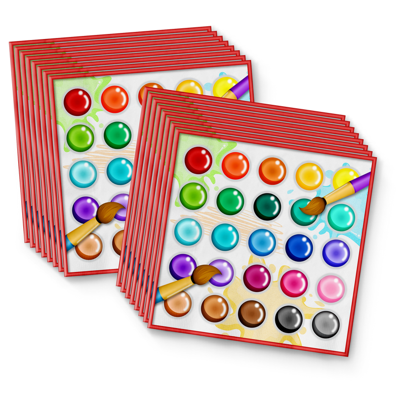 Little Artist Birthday Party Tableware Kit For 16 Guests - BirthdayGalore.com