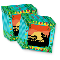 Sunset Safari Animals Birthday Party Tableware Kit For 16 Guests - BirthdayGalore.com