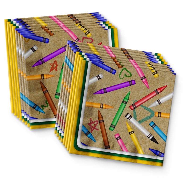 Crayon Birthday Party Tableware Kit For 16 Guests