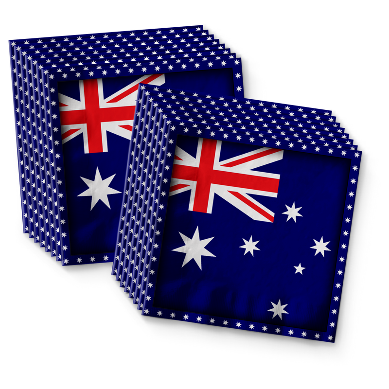 Australian Flag Birthday Party Tableware Kit For 16 Guests