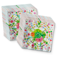 Floral Llama Birthday Party Tableware Kit For 16 Guests