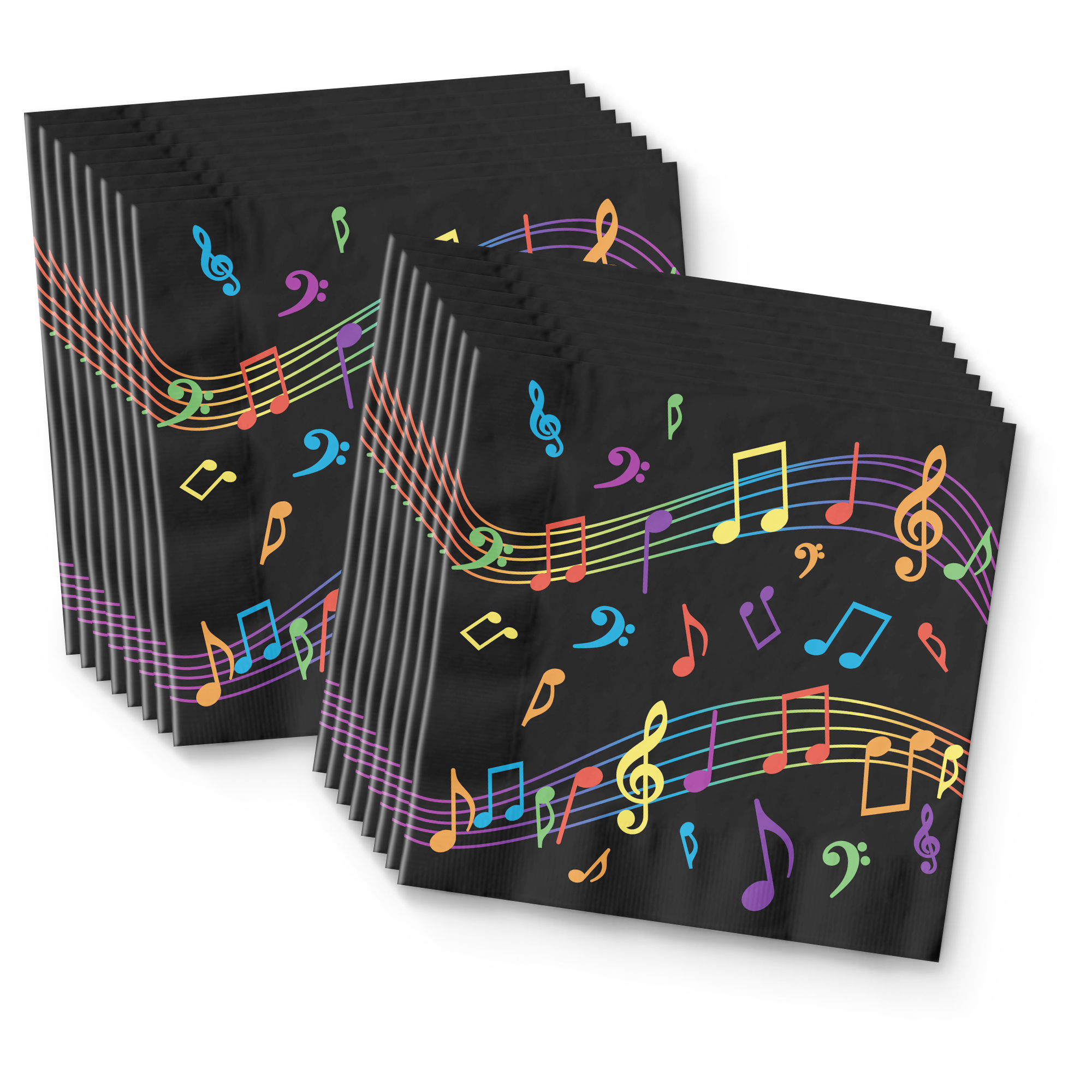 Colorful Music Notes Birthday Party Tableware Kit For 16 Guests - BirthdayGalore.com