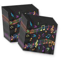 Colorful Music Notes Birthday Party Tableware Kit For 16 Guests - BirthdayGalore.com