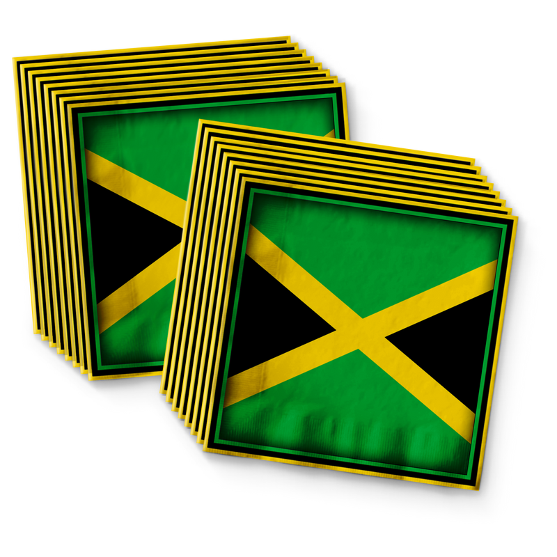 Jamaican Flag Birthday Party Tableware Kit For 16 Guests