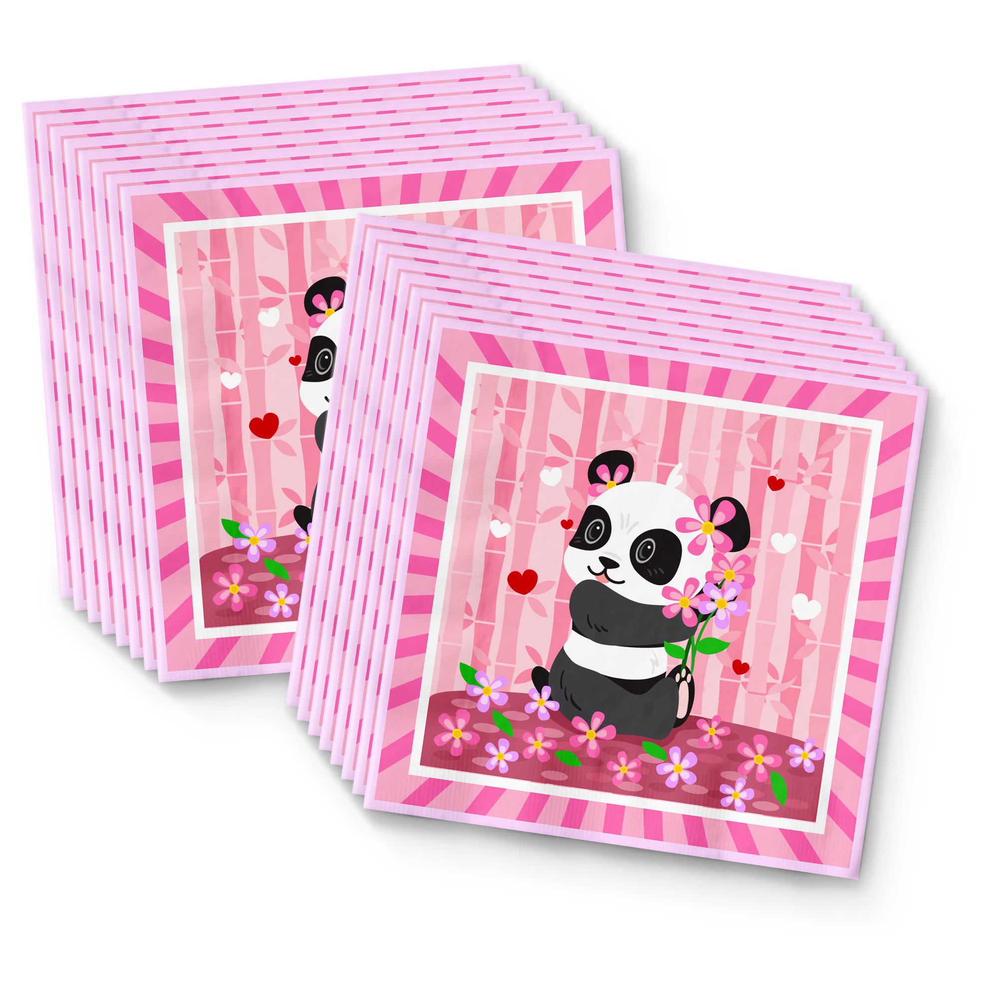 Panda Birthday Party Tableware Kit For 16 Guests - BirthdayGalore.com