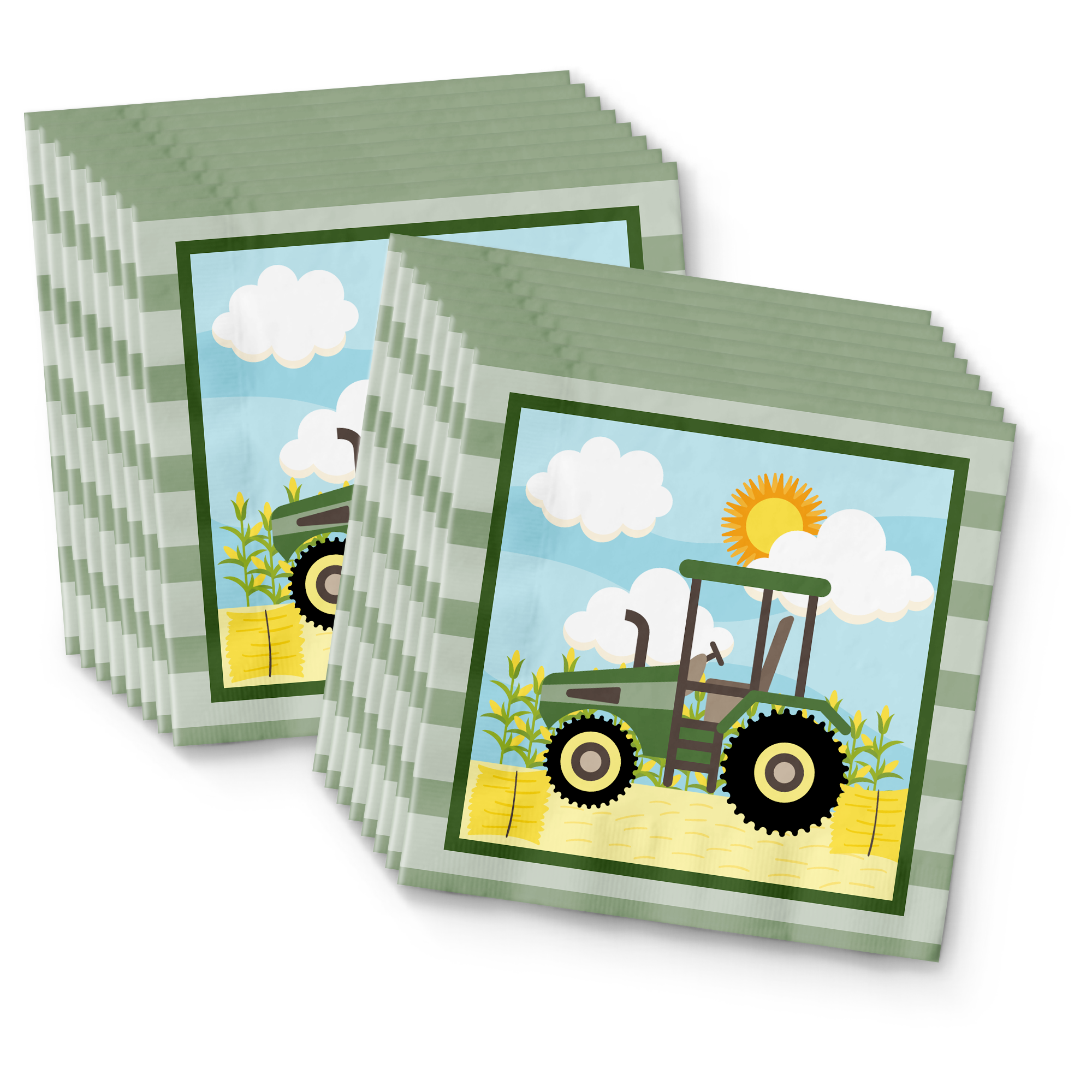 Tractor Time Birthday Party Tableware Kit For 16 Guests - BirthdayGalore.com