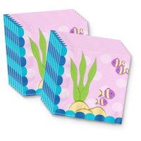 Mermaid Birthday Party Tableware Kit For 16 Guests - BirthdayGalore.com