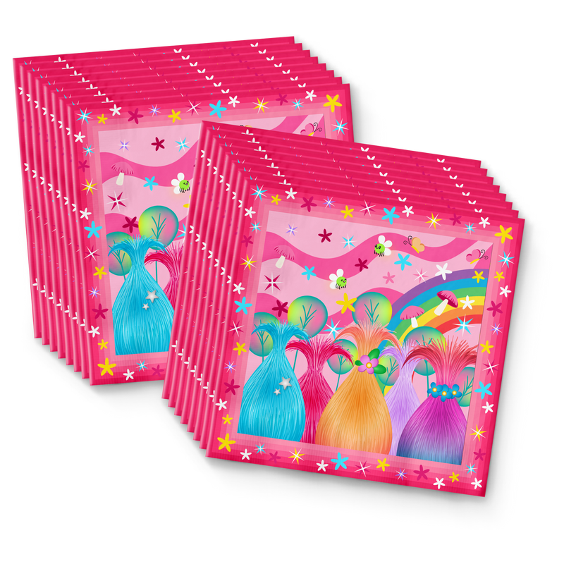 Trolls Birthday Party Tableware Kit For 16 Guests - BirthdayGalore.com