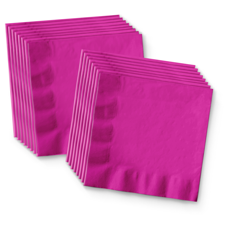 Solid Pink Birthday Party Tableware Kit For 16 Guests