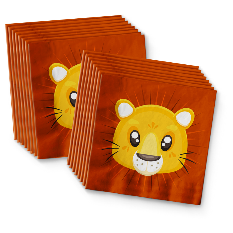 Lion Birthday Party Tableware Kit For 16 Guests