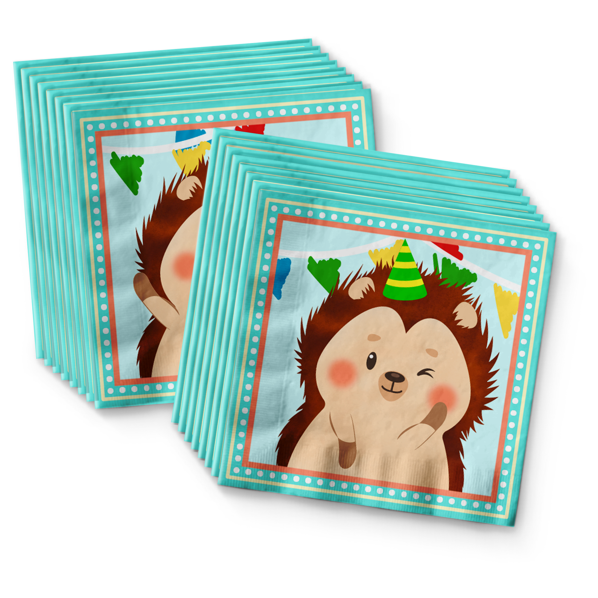 Hedgehog Birthday Party Tableware Kit For 16 Guests