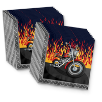 Motorcycle Biker Birthday Party Tableware Kit For 16 Guests - BirthdayGalore.com