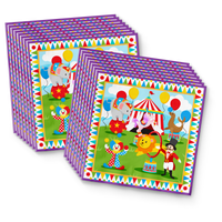 Circus Carnival Birthday Party Tableware Kit For 16 Guests - BirthdayGalore.com