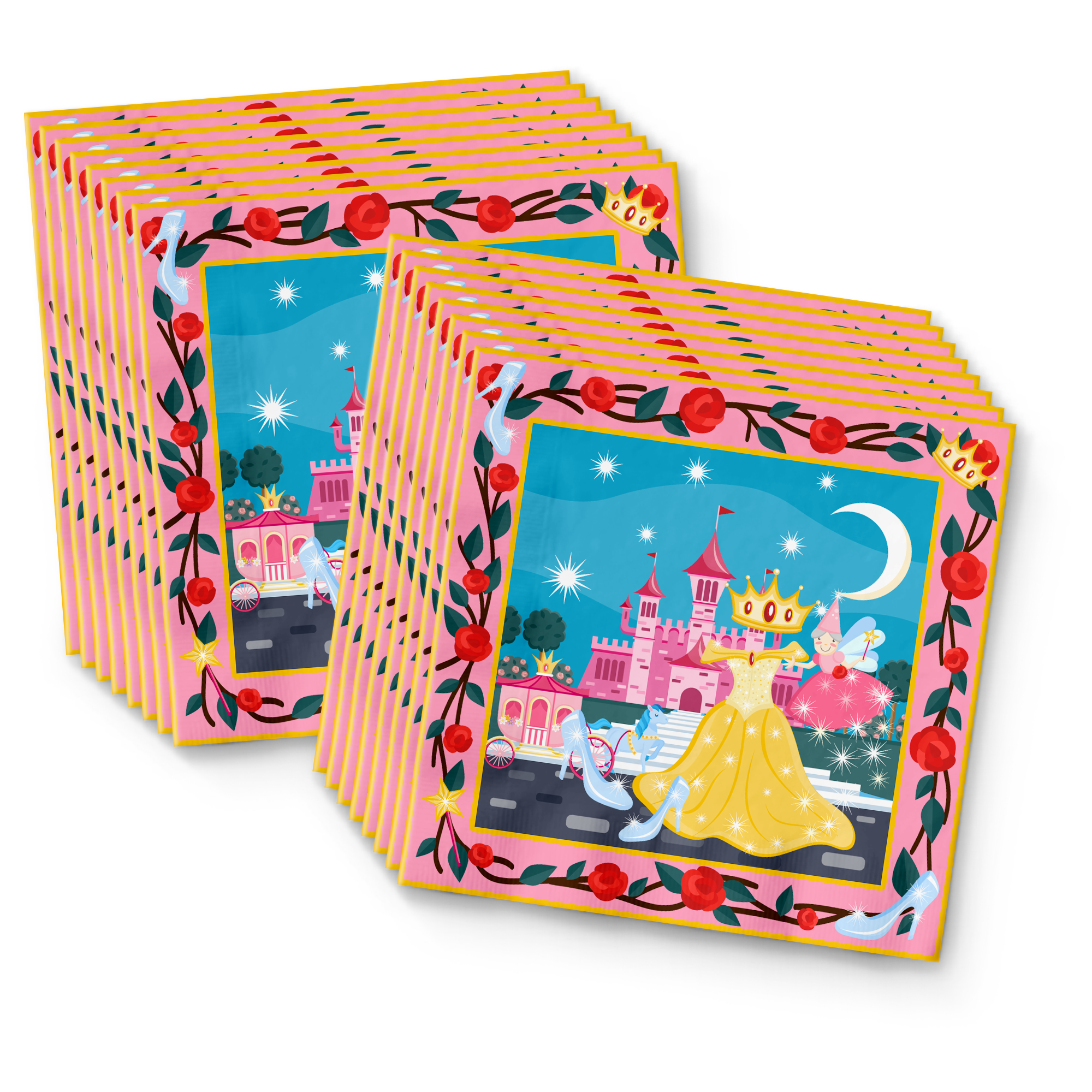 Princess Fairytale Birthday Party Tableware Kit For 16 Guests - BirthdayGalore.com