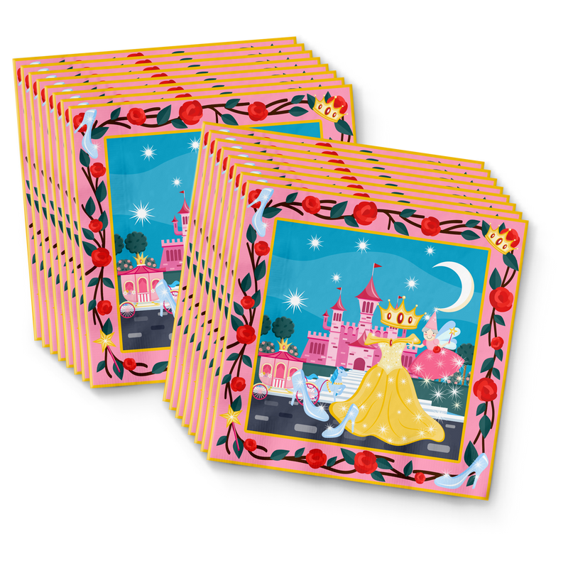 Princess Fairytale Birthday Party Tableware Kit For 16 Guests - BirthdayGalore.com
