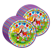 Circus Carnival Birthday Party Tableware Kit For 16 Guests - BirthdayGalore.com