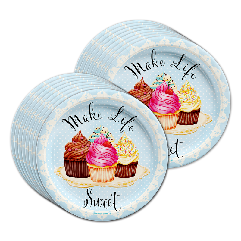 Cupcake Party Birthday Party Tableware Kit For 16 Guests