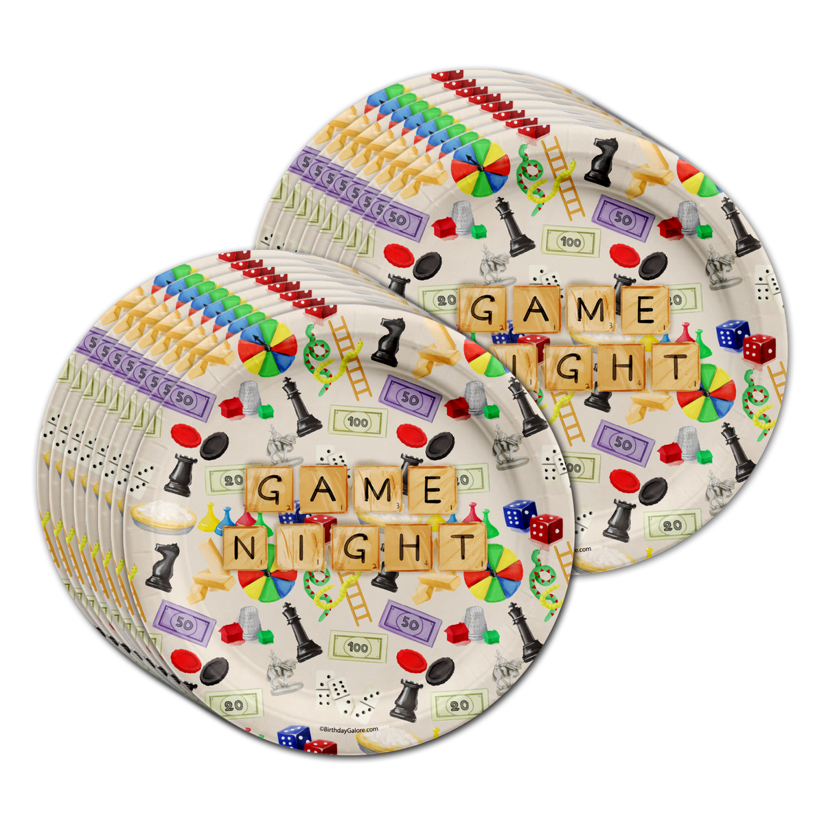 Birthday Galore Game Night Party Tableware Kit For 16 Guests