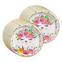 Kitten Kitty Cat Floral Birthday Party Tableware Kit For 16 Guests