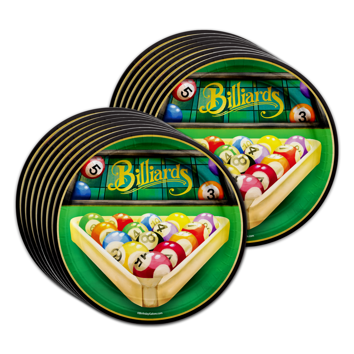 Billiards Birthday Party Tableware Kit For 16 Guests