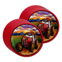 Red Tractor Birthday Party Tableware Kit For 16 Guests