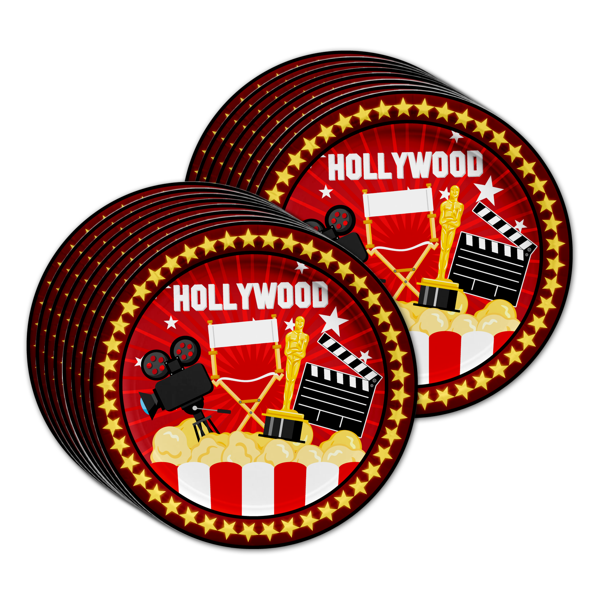 Hollywood Birthday Party Tableware Kit For 16 Guests - BirthdayGalore.com