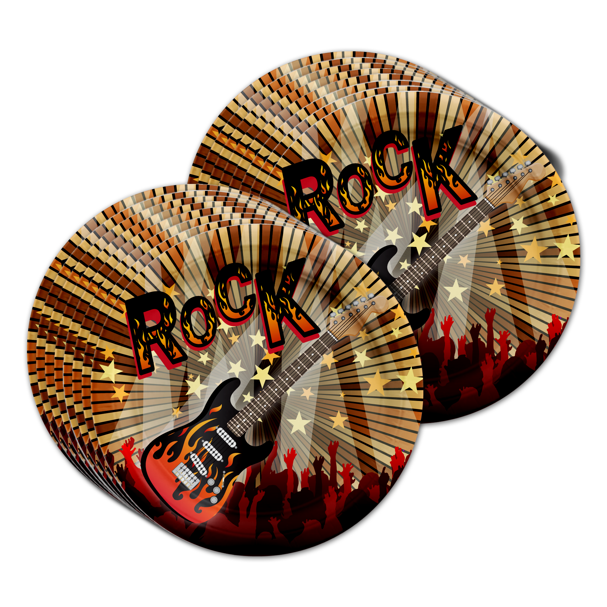 Rock Star Guitar Birthday Party Tableware Kit For 16 Guests - BirthdayGalore.com