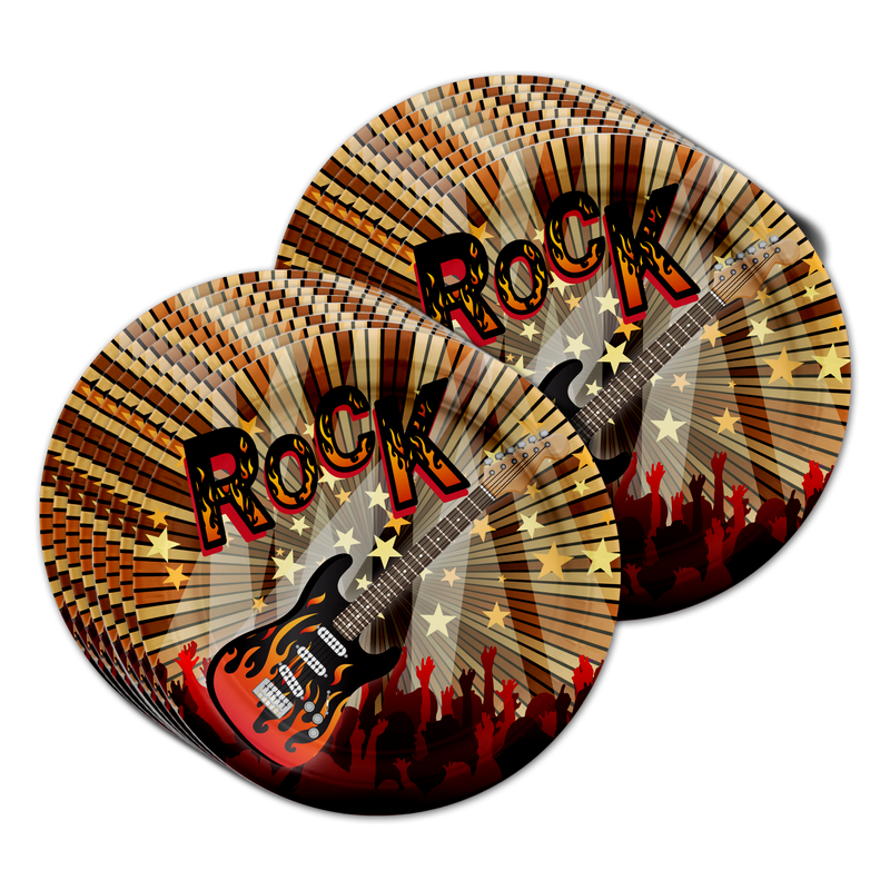 Rock Star Guitar Birthday Party Tableware Kit For 16 Guests - BirthdayGalore.com