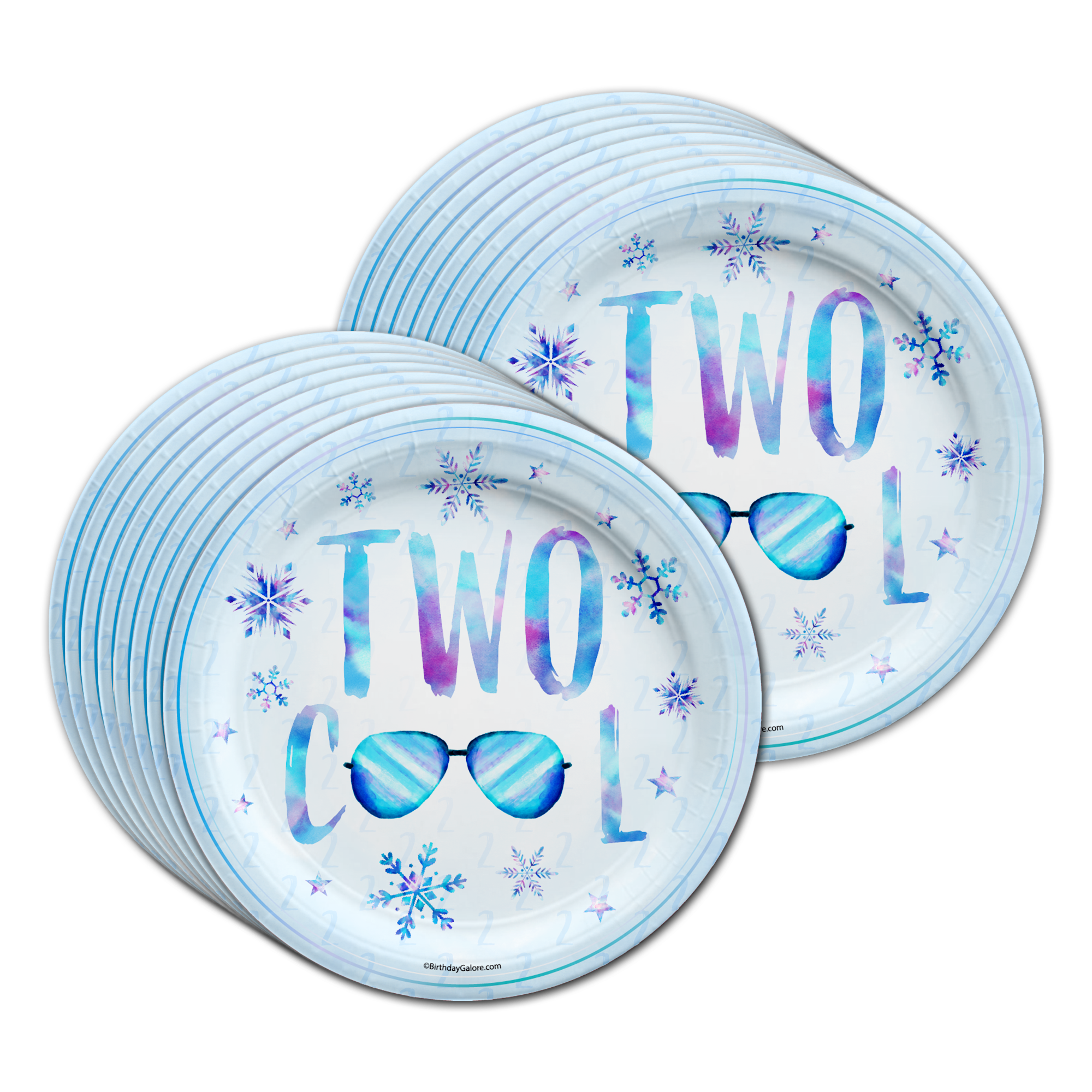 Two Cool Winter 2nd Birthday Party Tableware Kit For 16 Guests