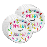 Merry and Bright Christmas Holiday Party Tableware Kit For 16 Guests