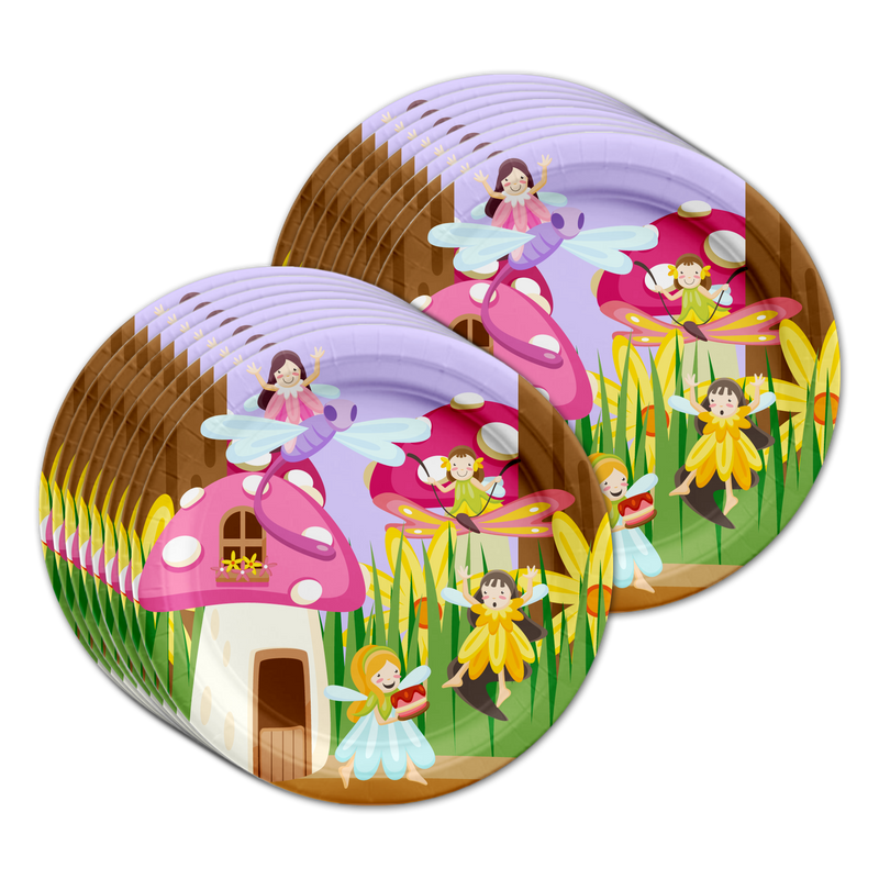Fairy Garden Birthday Party Tableware Kit For 16 Guests - BirthdayGalore.com