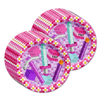 Girl Mining Pixel Birthday Party Tableware Kit For 16 Guests - BirthdayGalore.com
