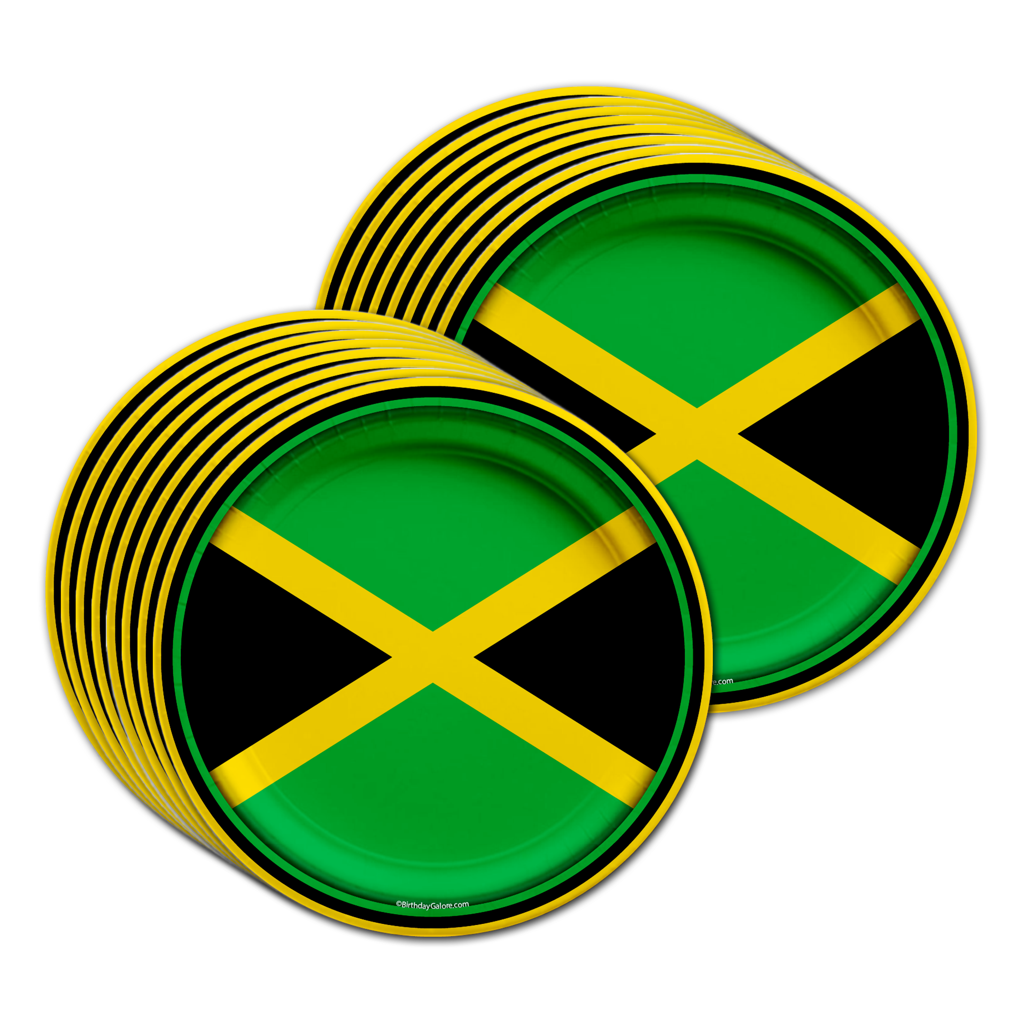 Jamaican Flag Birthday Party Tableware Kit For 16 Guests